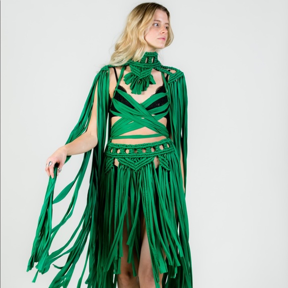 Handmade Macrame Crochet Belly Dancing Festival Dress Theatre - Picture 5 of 16